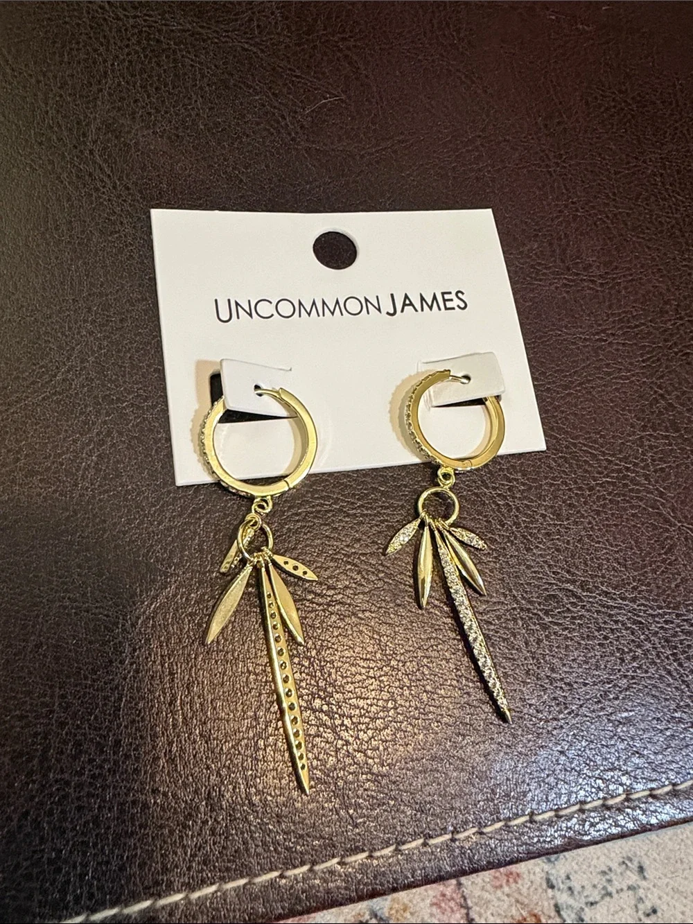 Uncommon James Rocker Girl Statement Earrings 14K Gold Plated Edgy Glam